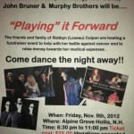 Playing It Forward fundraiser this Friday, November 9 in Hollis, New Hampshire