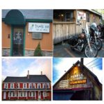 Stumble Inn, Londonderry, NH; Bentley's Saloon, Arundel, Maine; Bull Run Restaurant, Shirley, MA; Wobbly Barn Steakhouse, Killington, Vermont. Photoshop by Alicia Botticelli-Tarasuk of Radio Roulette band