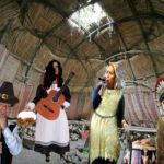 Arthur James; Malyssa Bellarosa; Alicia Botticelli-Tarasuk; Paul Costley playing a 1600s Thanksgiving. photo shop: Alicia Botticelli-Tarasuk